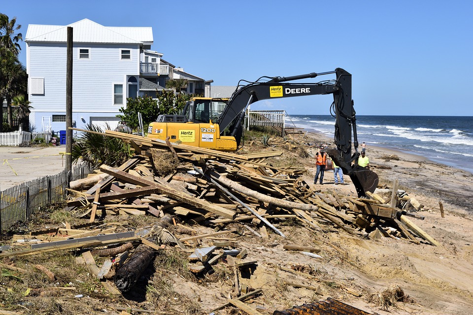 damages and bulldozer